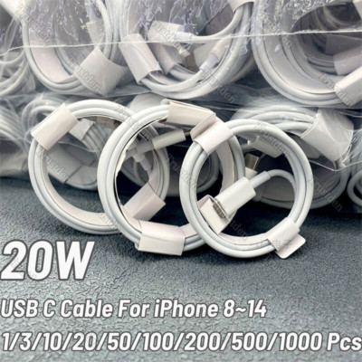 For iPhone 14 13 12 11 Pro Max XR X 8 PD 20W USB C Type C Fast Charger Cable Lot
