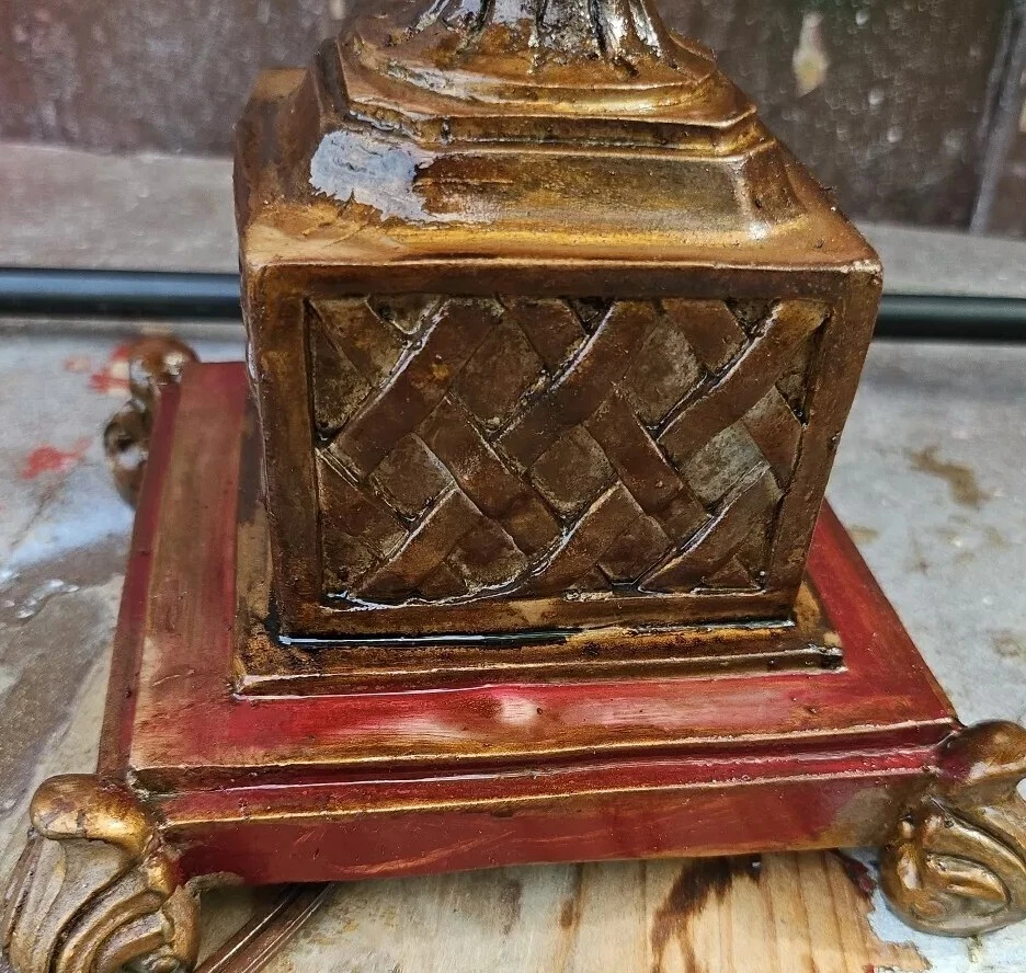 Tiffany Style Art Studio Heavy 28" Desk Table Lamp Shade Glass Hand Painted Vtg - Image 2 of 4