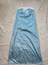 Vintage Natori Light Blue Embroidered Floral Detail Nightgown Size P