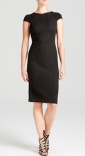 NWT Tory Burch  Kiersten Black Cap Sleeves Knee-Length  Dress Size  M