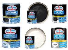 Sandtex One Coat Exterior Waterproof Gloss Paint  Black  White  750ml  2.5L