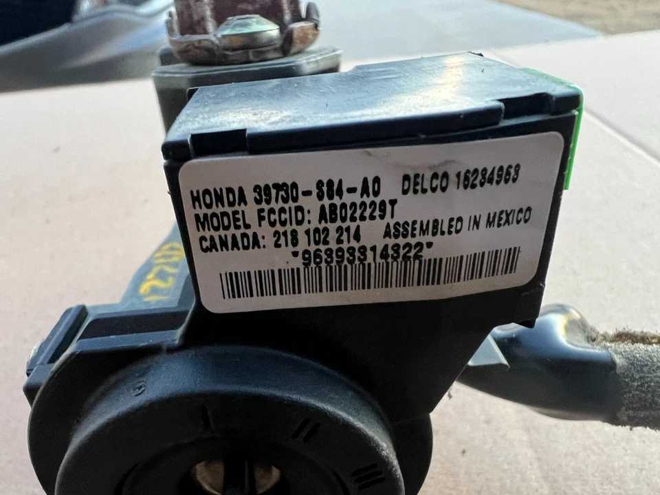 1999-2002 Honda Accord Ignition Switch Lock w/Key & immobilizer OEM 39730-S84-A0 - Image 4 of 4