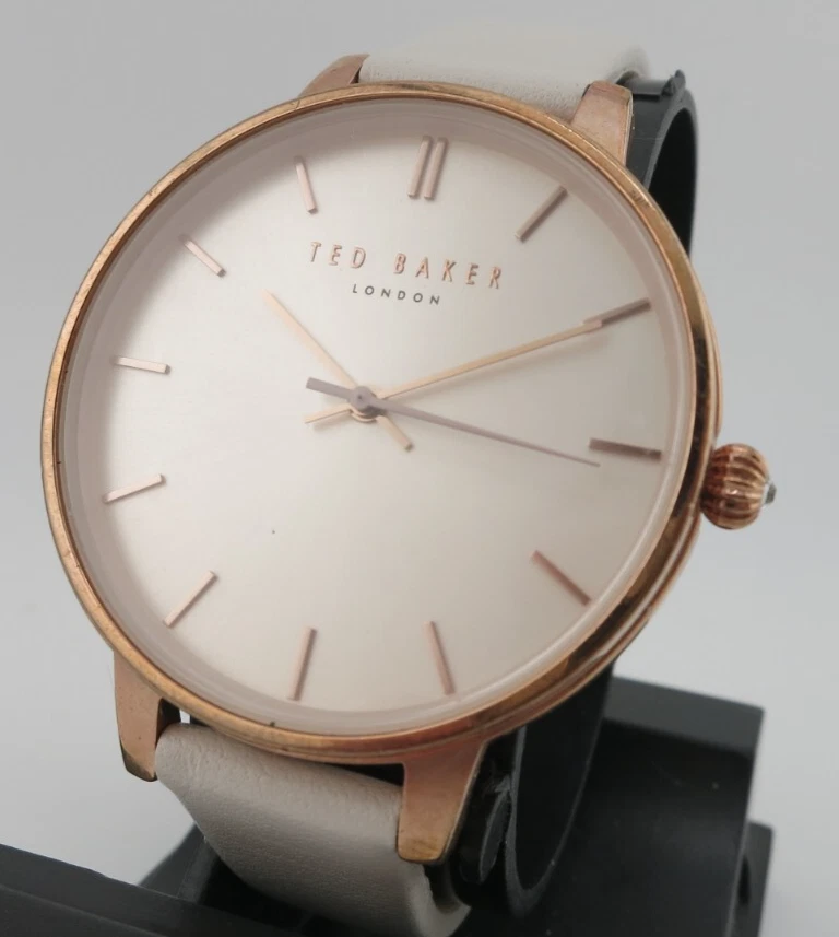 Reloj para mujer Ted Baker esfera oro rosa cuero blanco - TE50647010 - batería nueva Foto 3 de 4