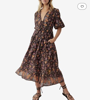 chinese dress ladies Free People Cut Out Maxi Dress Waist Boho Puff Sleeves White Size XS – LA  Style Inspo
