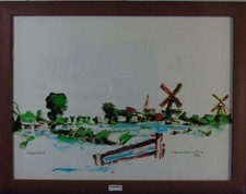 Norddeutsche Künstler: Gerd Gramberg "Greetsiel" 1972 Mischtechnik 