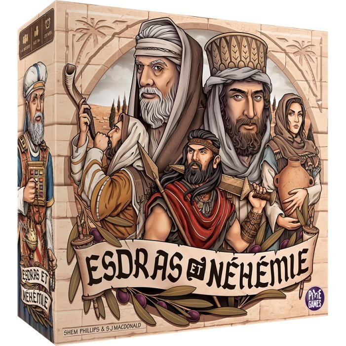 Esdras & Néhémie jeu de société de stratégie Pixie Games avec matériel en bois