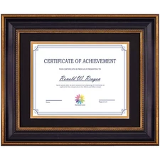 11x14 Diploma/Degree Frame with Double Mat for 8.5x11 Certificates and Documents
