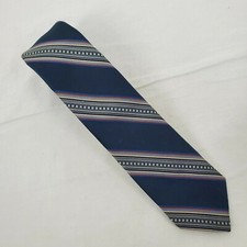 Unbranded Diagonal Stripe in Blue Red  Tan Tones Silk Blend Neck Tie