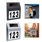 Solar Hausnummer Hausnummernleuchte Beleuchtet Beleuchtung Edelstahl + LED Außen