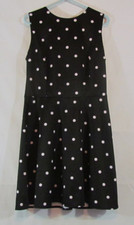 Chaps Dress Womens 14 Black Polka Dot Sleeveless Round Neck