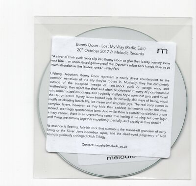 (IW766) Bonny Doon, Lost My Way - 2017 DJ CD