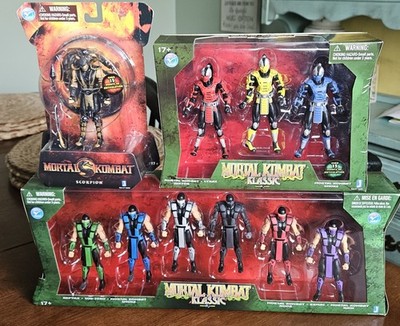 Mortal Kombat Klassic Cyrax Sektor Smoke 3-Pack Action Figures Jazwares NEW 