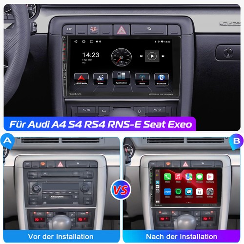 DAB Carplay Android 13 GPS 4+64G Autoradio Kamera Für Audi A4 S4 RS4 8E 8H B6 B7 - Bild 8 von 20