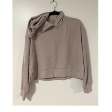 Zenana Beige Knit Pullover Hoodie Women's Size L Long Sleeve Casual