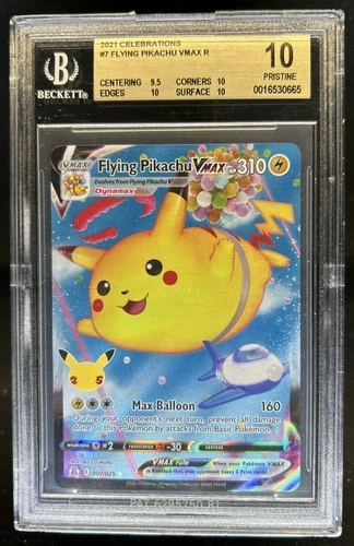 2021 Pokemon SWSH Celebrations Flying Pikachu VM #007/025 BGS 10 Pristine