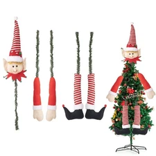 Christmas Tree Snowman Santa Claus Head Arm and Leg Decoration Kit for Holidays