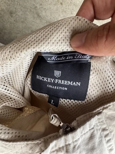 Hickey Freeman Loro Piana Storm System Wool Hooded Windbreaker Jacket Large Tan image 3