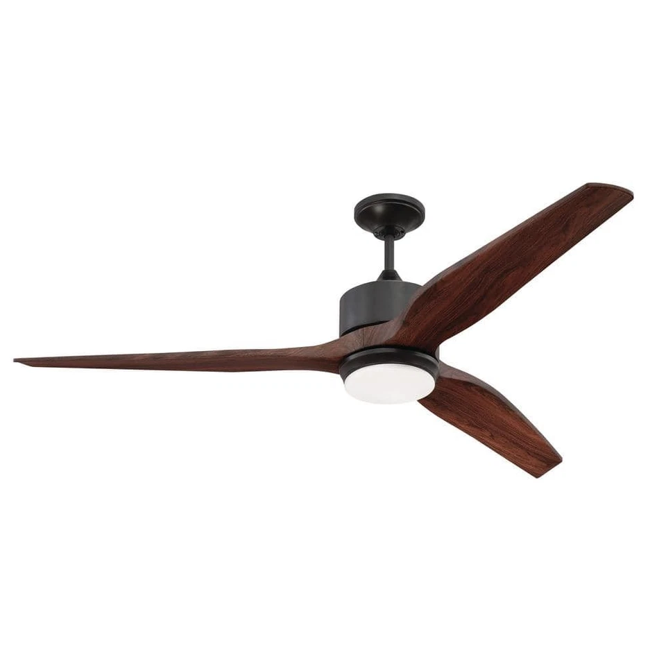 Ventilador de teto CRAFTMADE Mobi 60" bronze oleado luz LED e controle remoto/parede - Imagem 2 de 3