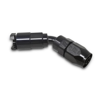 Russell for 3/8in SAE Quick Disc Female to -6 Hose Black 45 Degree Hose End