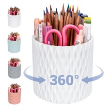 4Johor Pen Holder - 360 Rotating, 5 Slot Pen Holder For Desk. Pencil Holder ...