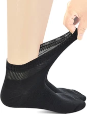 5Pr Men’s Coolmax Diabetic Ankle Socks | Wide Stretch Seamless Toe