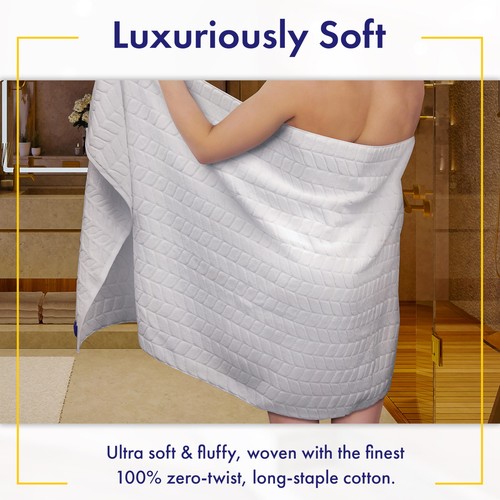 Asciugamani da Bagno di Lusso 700 GSM Ultra Morbidi ed Eleganti - 100% Zero-Twist, Lunga-Stapl... - Foto 3 di 6