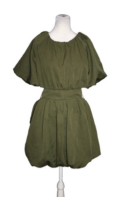 Fabrik ArmyGreen Dress Shot Sleeve Side Cut-Out Size Medium M NEW
