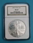 2003 $1 American Silver Eagle NGC MS69 Brown Label!!