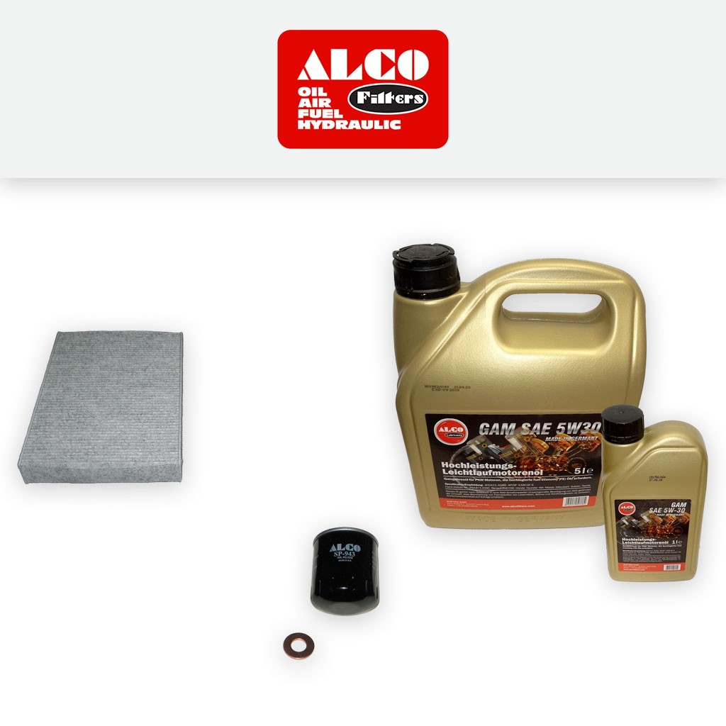 SERVICE KIT for PEUGEOT 508 2.0 HDI HYBRID ALCO OIL CABIN FILTER +OIL 2010-2017