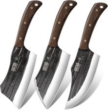 Set Di Coltelli Da Macellaio, Set Di 3 Coltello Da Cuoco in Acciaio Ad Alto Teno