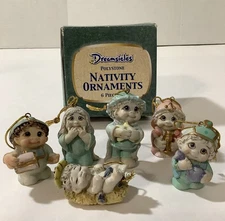DreamSicles Polystone Nativity Scene Small Tree Ornaments Six Piece Set W/Box
