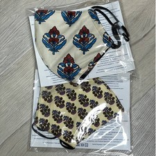 Tory Burch 2 Printed Two Layer Adjustable Face Mask New Limited Print