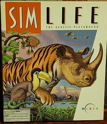 VINTAGE SimLife 1992 Big Box PC IBM - CIB Excellent Floppy/Manual/Evolution Log