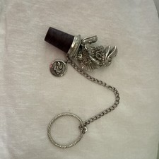 Vintage 2012 Kansas Univ Jayhawk HMI Pewter Wine Bottle Stopper w/ Chain & Ring