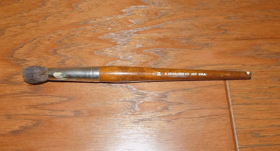 RARE! Grumbacher #24 La Mer Pure Squirrel Hair 6017 Artist Brush VINTAGE! EXC! - Image 2 of 4