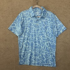 Chubbies Polo Shirt Mens Sz M Blue Geometric Stretch Performance