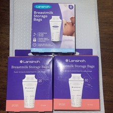 Lot of 3 Boxes Lansinoh Breastmilk Storage Presterilized Bags NEW 100 Total Bags
