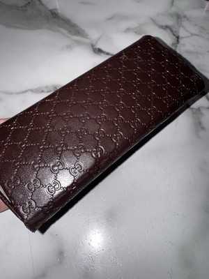 Gucci Brown Monogram Guccissima Leather Folding Eyeglass Sunglasses Case Brown Gucci Brown Monogram Guccissima Leather Folding Eyeglass  main image 2