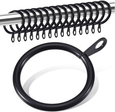 20 Pcs Metal Curtain Rings with Eyelet, 1-1/2 Inch Inner Diameter,Fits up to 1-1