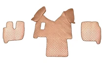 Brown Floor Mats Eco Leather Covers for Iveco Stralis 2003-2013 Left Side Drive