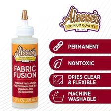 Aleene’s Fabric Fusion Glue 4oz Permanent Washable Non-Toxic Fabric Adhesive