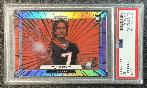 C.J. STROUD PSA 10 2023 PANINI PRIZM #M-7 ROOKIE HORIZONTAL MANGA SP RC 562