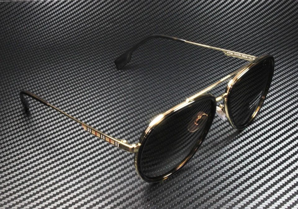 Óculos de sol masculino Burberry Oliver BE3125 101773 dourado marrom escuro 59 mm - Imagem 4 de 4