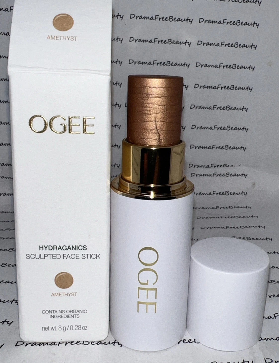 OGEE Hydraganics Natural Organic Sculpted Face Stick AMETHYST Soft Champagne NIB