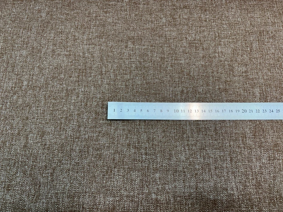 Brown linen look textured upholstery material 140 cms wide 2.8mtr remnant  @ £20 - Image 3 of 4