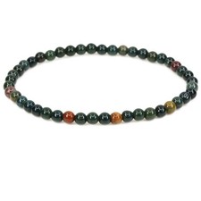 Natural 4mm Green Bloodstone Heliotrope Round Beads Gemstones Rock Crystal Stret