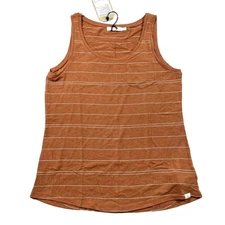 New Prana Foundation Scoop Neck Tank Top Copper Stripe Size Small