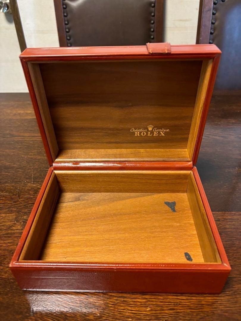 VINTAGE ROLEX WATCH BOX BROWN LEATHER WOODEN 56.00.2 for