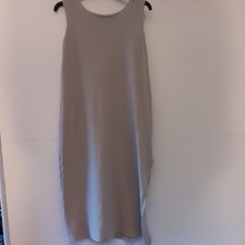 Crea Concept Tunic Dress Size  42 uk14 ivory shift wool blend  split lagenlook