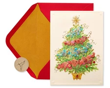 Christmas Cards Boxed with Envelopes, Peace and Happiness, Christmas Tree (12